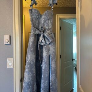 V. Chapman Blue Floral Wedding Dress